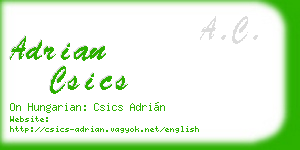 adrian csics business card